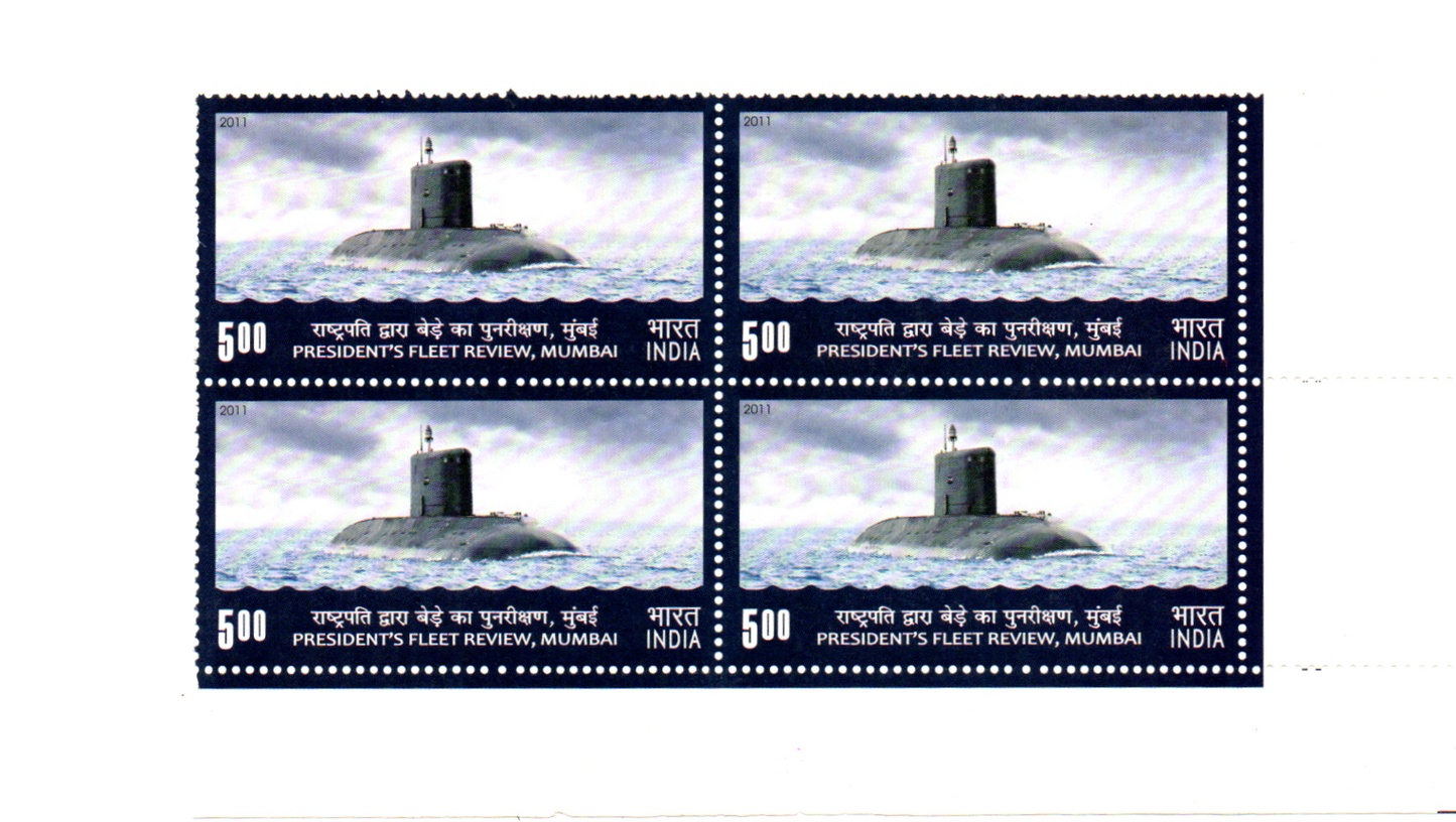 India 2011 Presidents fleet Review , Mumbai Block of 4 mint