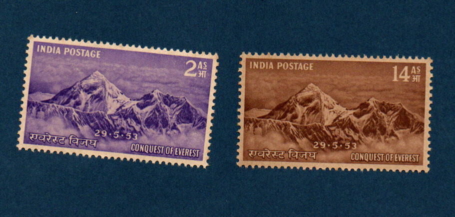 India 1953 set of Conquest of Mount Everest-Mint pair
