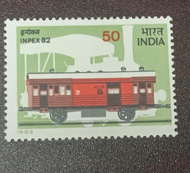 India mint-1982 Inpex National Stamp Exhibition,New Delhi.- Rail Coach