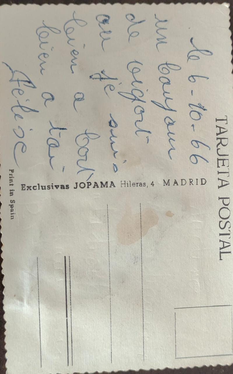 A very unique vintage postcard from Spain -Used post card