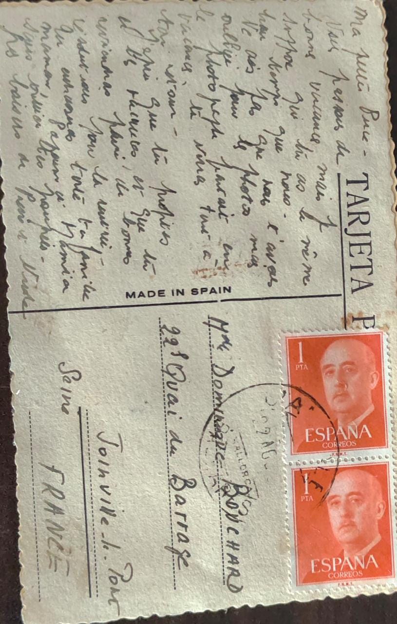 A very unique vintage postcard from Spain -Used post card