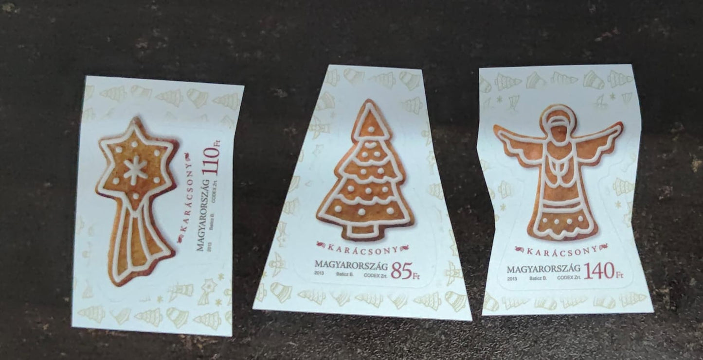 Hungary odd shaped self adhesive stamps.