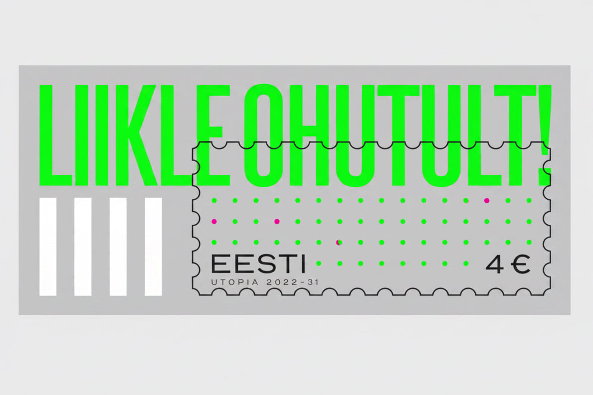 Estonia Postage stamp printed on reflective material-issued in 2022.