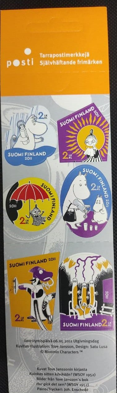 फ़िनलैंड 2011 विषम आकार के 6 उच्च मूल्य वाले स्वयं चिपकने वाले टिकट।