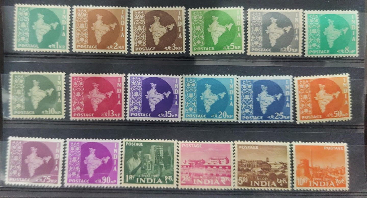 3rd series 1957 --18 different, Ashokan watermark MNH, complete set.