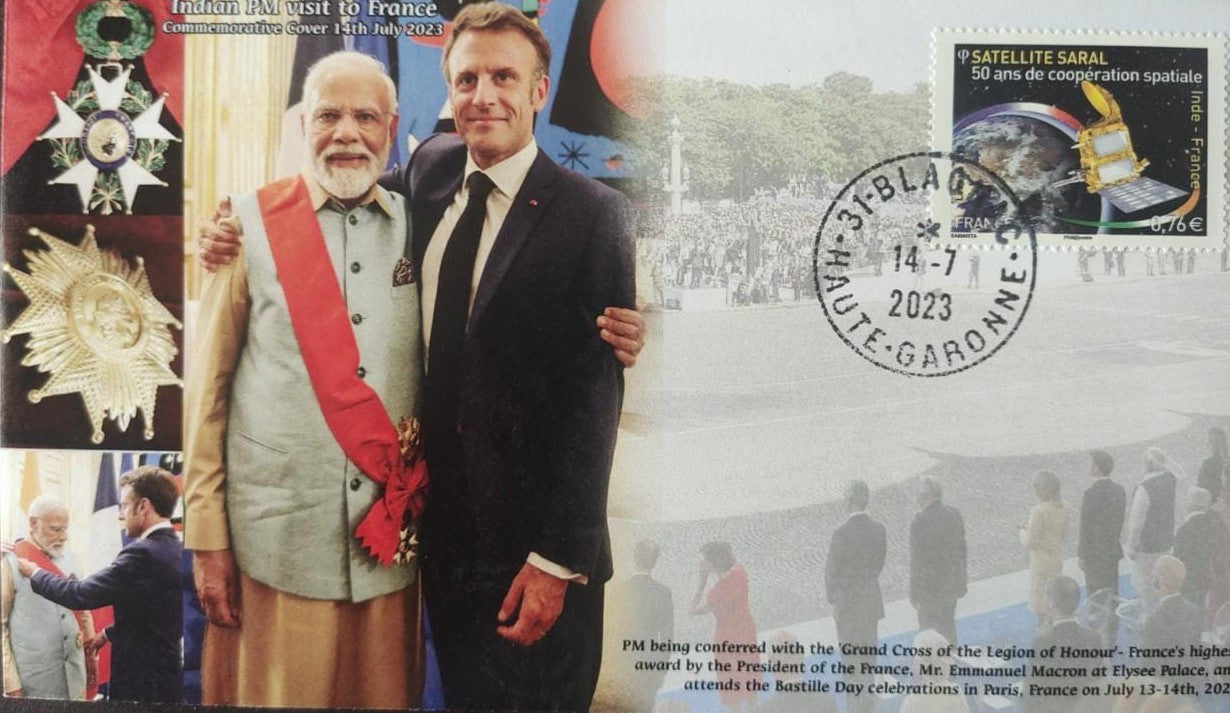 PM Modi's 2023 recent visit to France Commemorative cover.