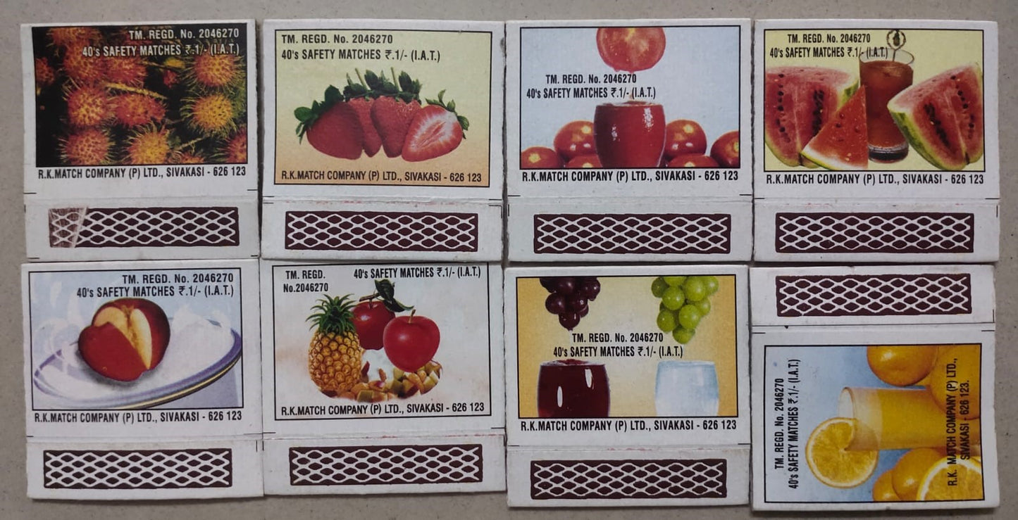 Set of 8 match boxes