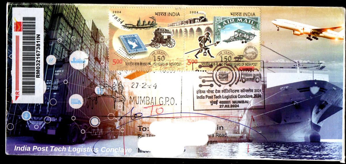 Special Cancellation Postally Travelled Cover on India Post Tech Logistics Conclave -27-02-2024 From Mumbai
