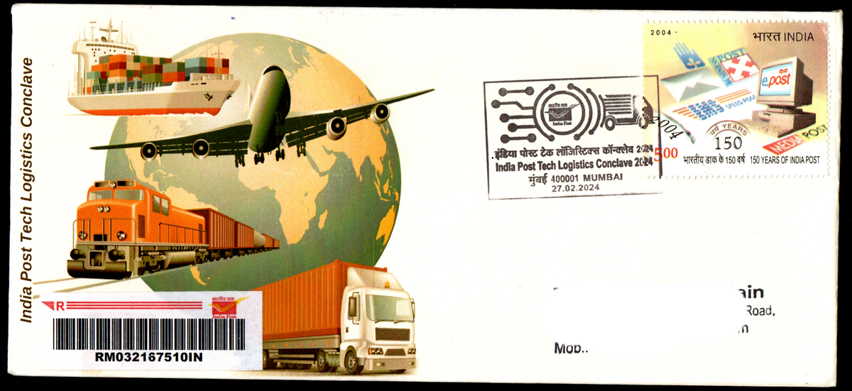 Special Cancellation Postally Travelled Cover on India Post Tech Logistics Conclave -27-02-2024 From Mumbai