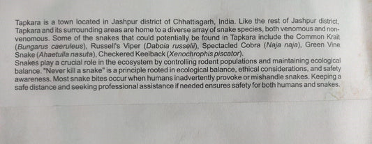 Inaguration day permanent pictorial cancellation Latest from Tapkara- 🐍 snake.