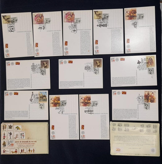 INDIA PICTURE POST CARD DEBUPEX-2020 SET OF 12 CANCELLED POST CARDS.