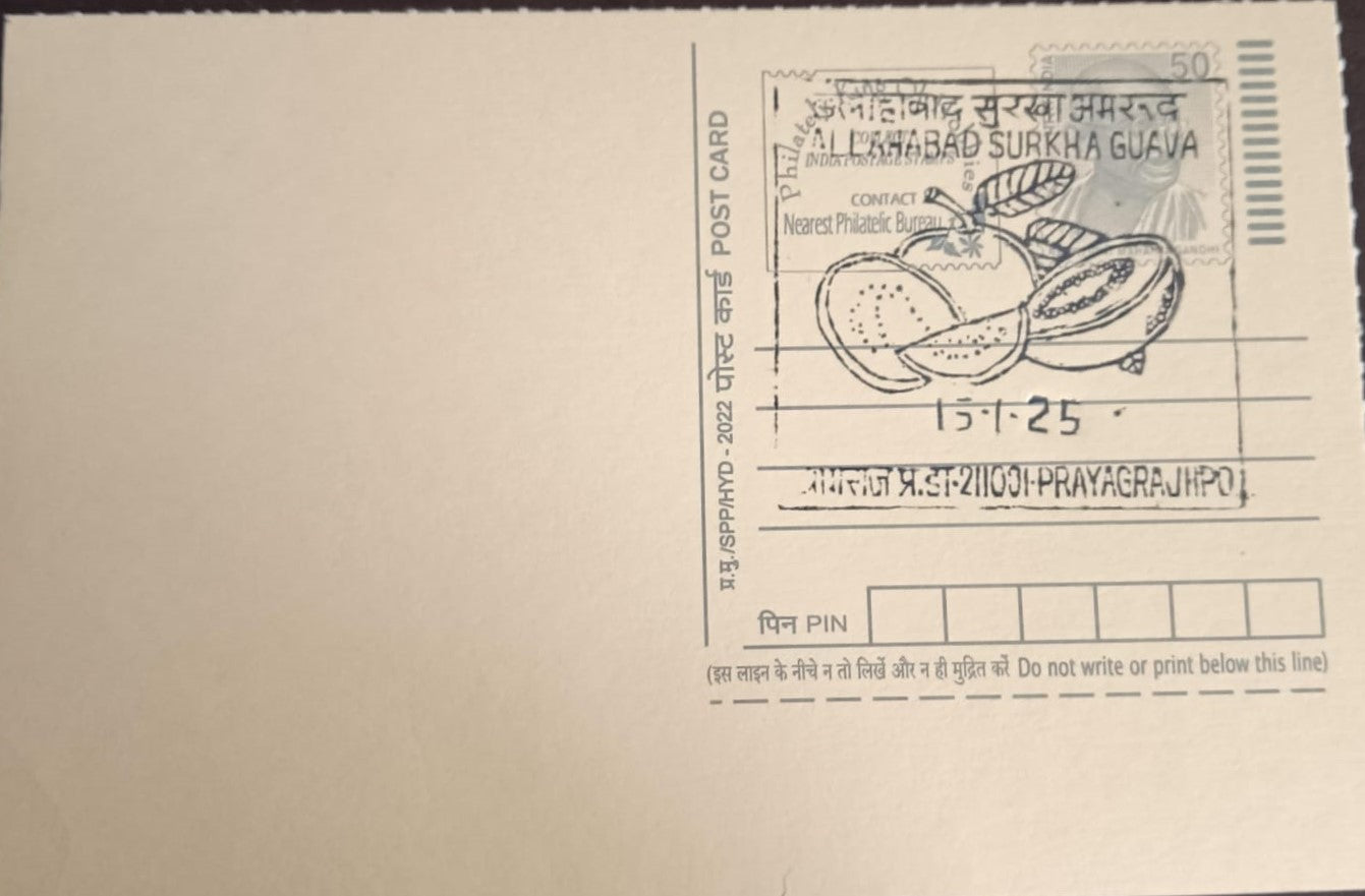 Prayagraj Surkha Guava introduction ppc on postcard.