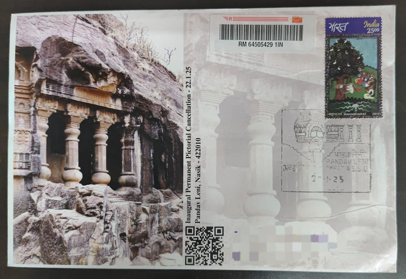 Pandav Leni inaguration day PPC on Travelled Cover. Dt 22.01.2025