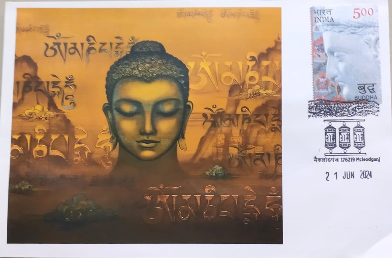 Set of 2 Covers with Parment Pictorial Cancellation from Mcleodganj