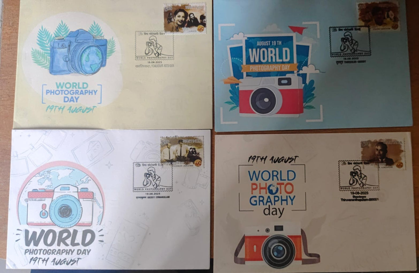 world Photography Day Special cancellation 19.08.2025 On private cover designed by bharatexotics,