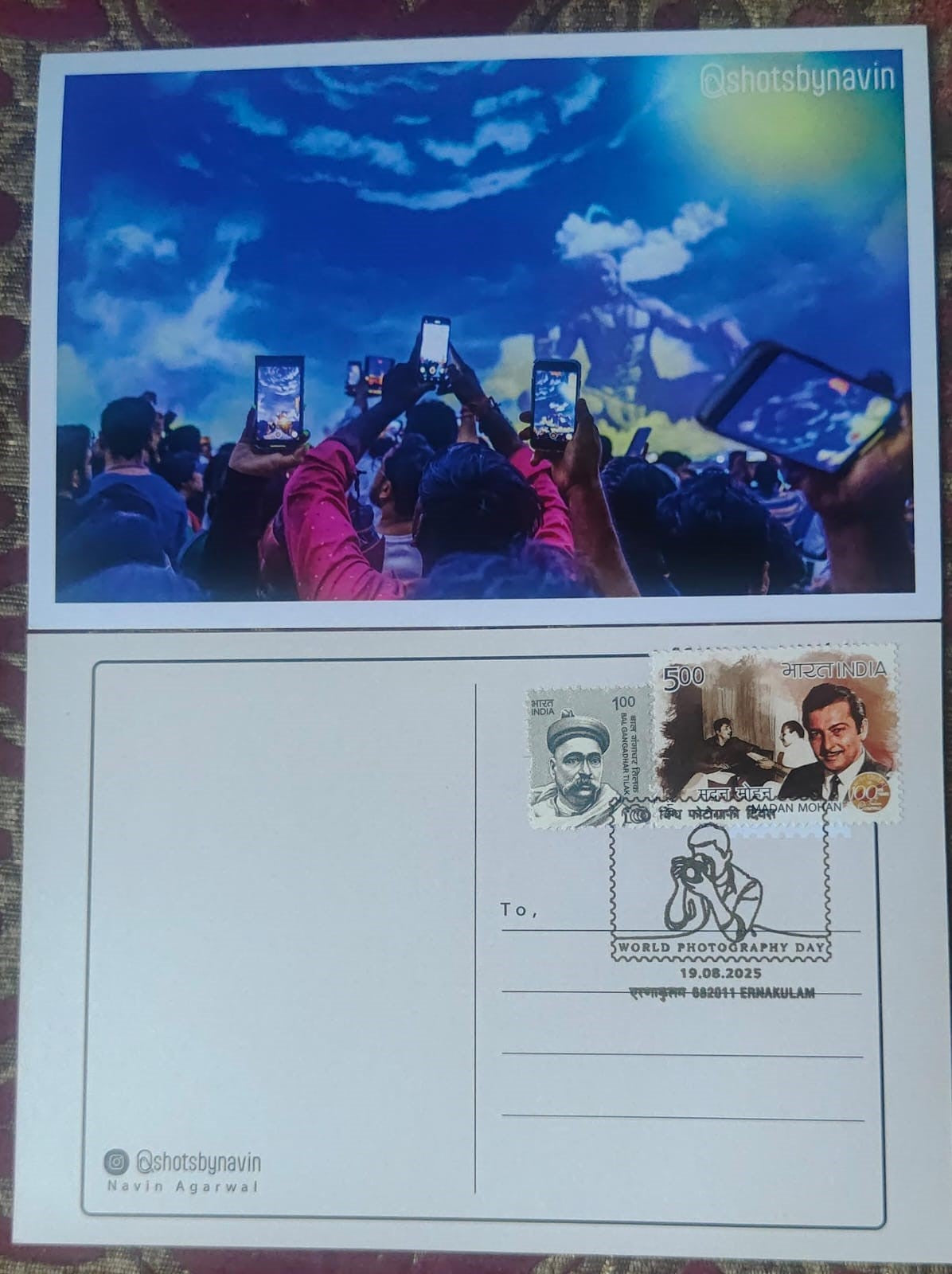 world Photography Day Special cancellation 19.08.2025 On Picture Post card
