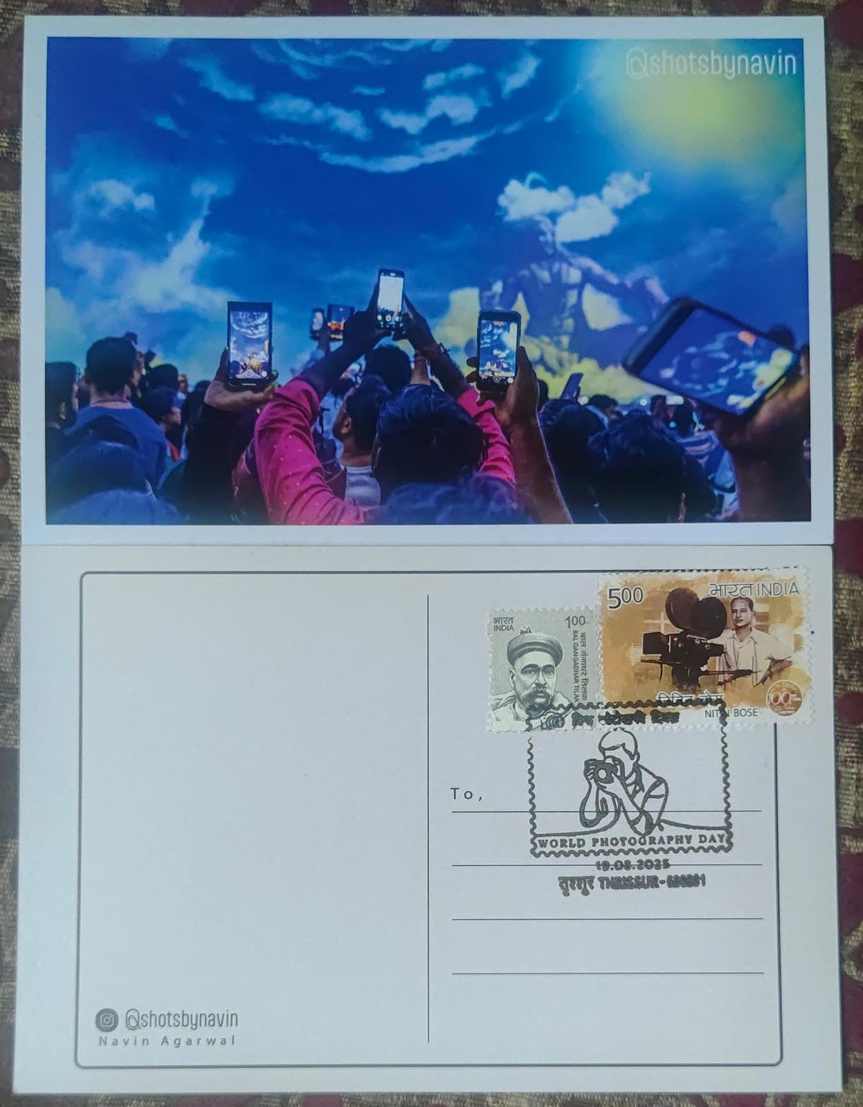 world Photography Day Special cancellation 19.08.2025 On Picture Post card