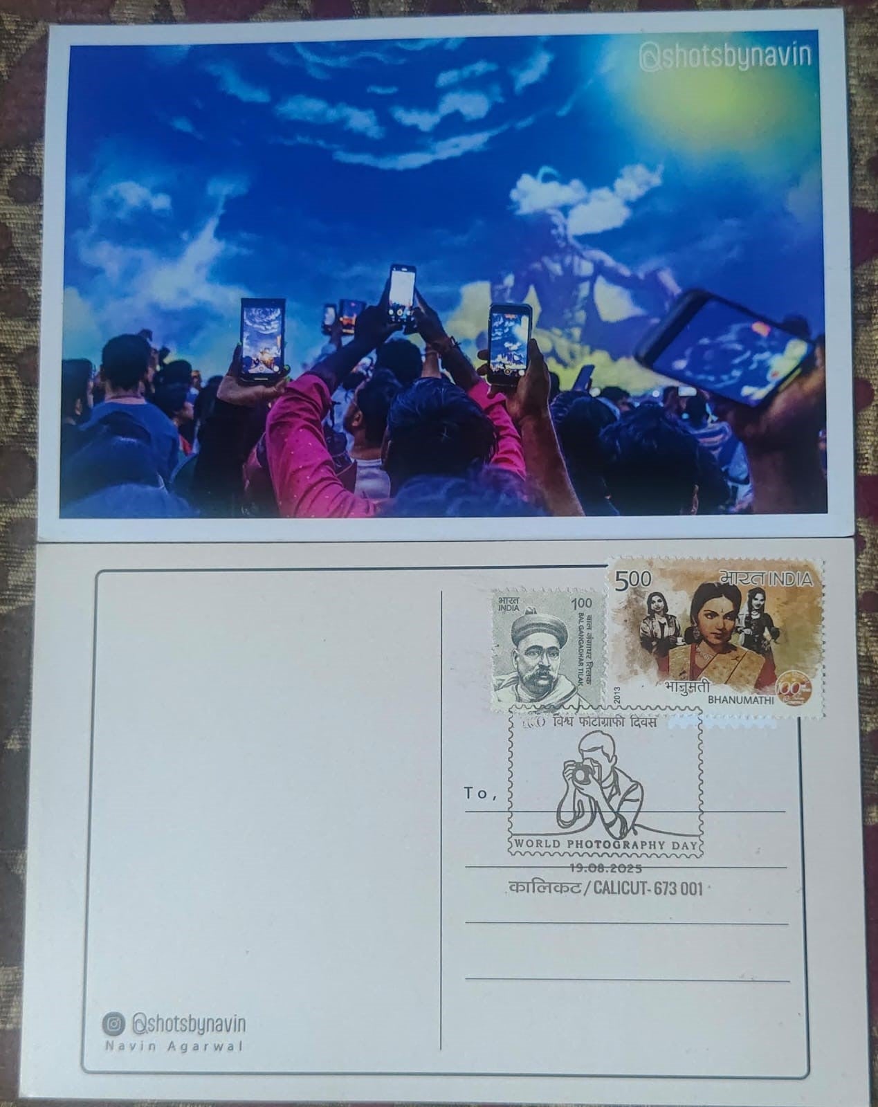 world Photography Day Special cancellation 19.08.2025 On Picture Post card