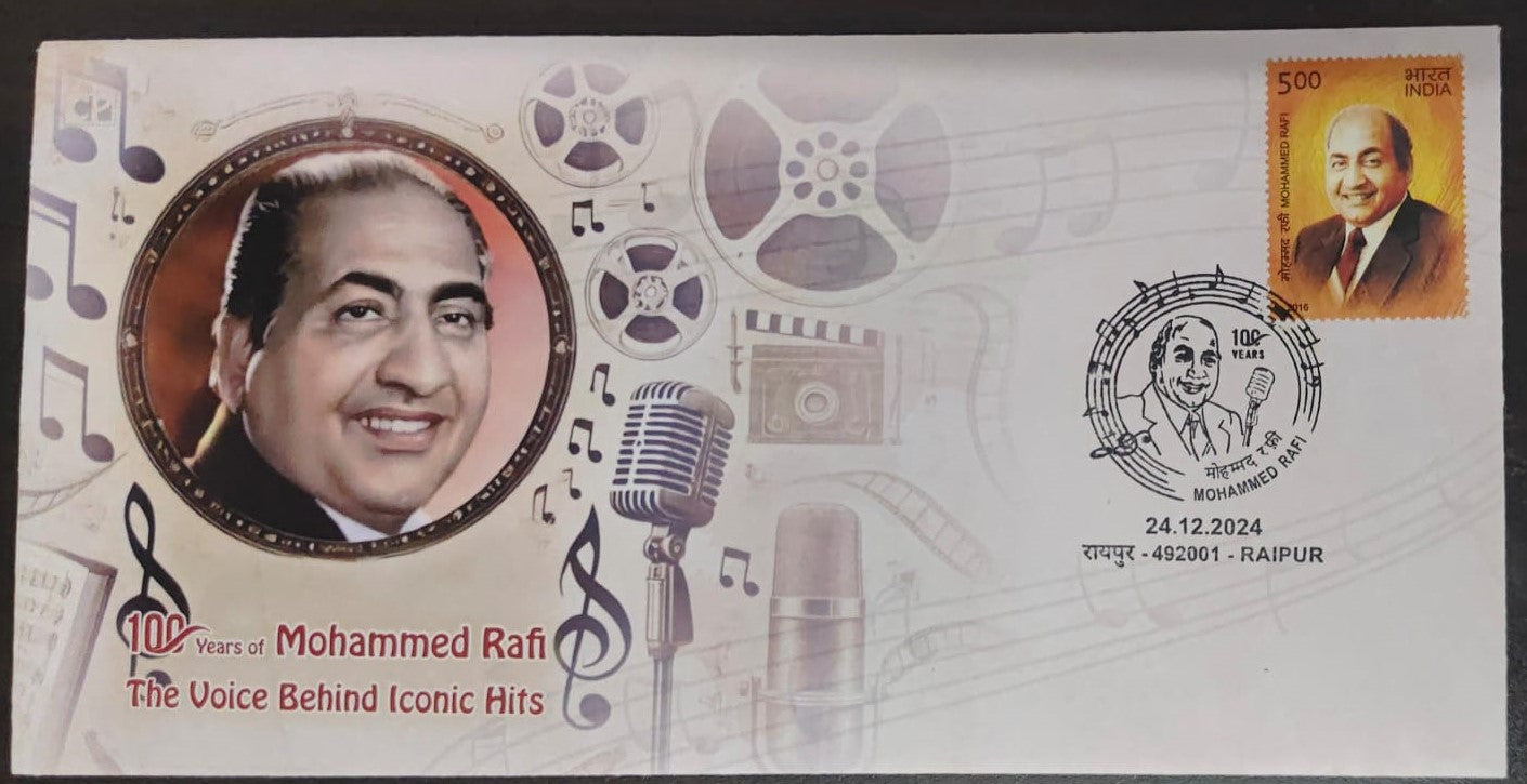 Md.Rafi- the legendary singer of yesteryears- need no intro. 100th birth anniversary special cancellation from Raipur