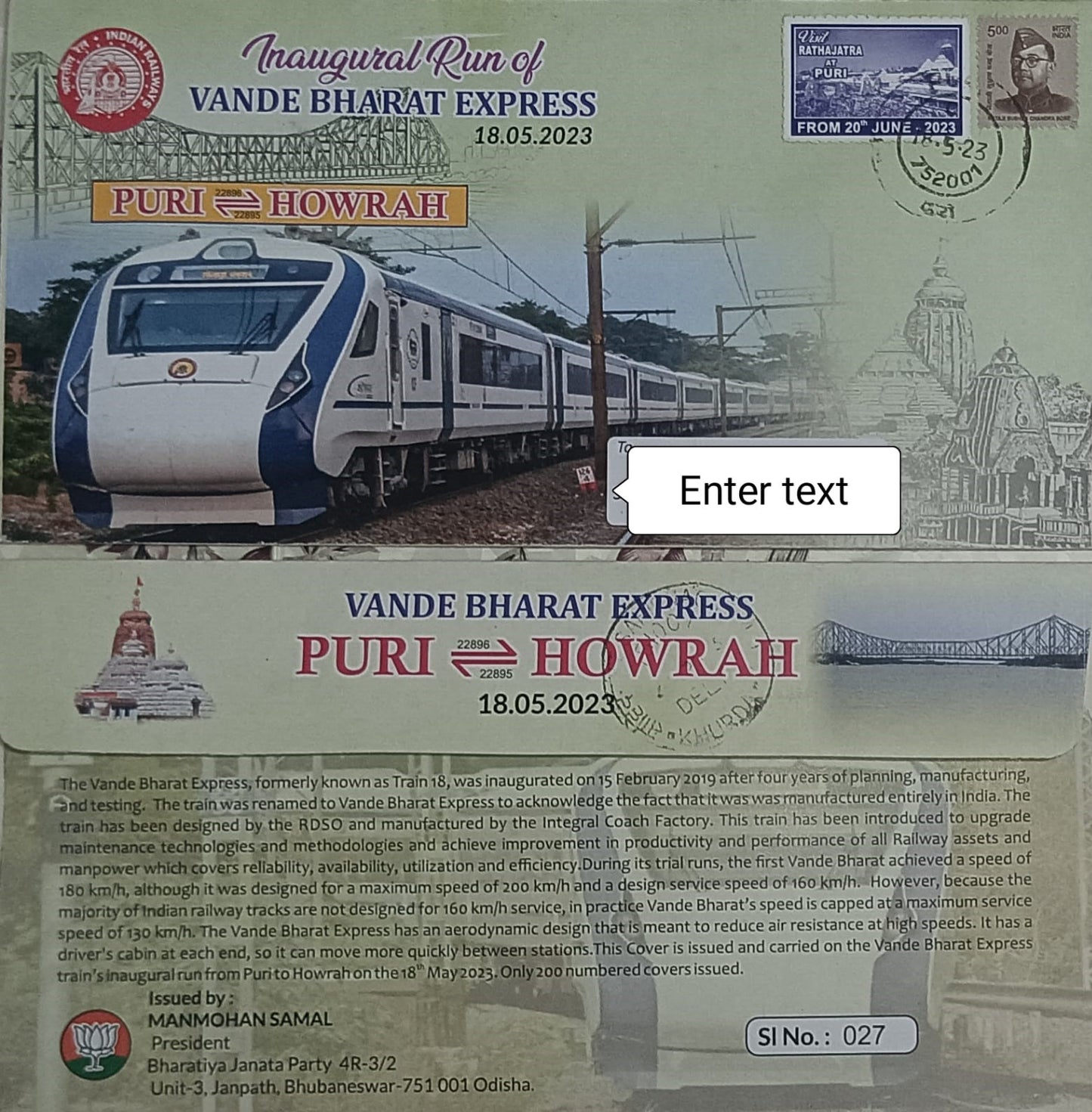INAUGURAL RUN OF VANDE BHARAT EXPRESS 18.05.2023 with DELIVERY CANCELLATION