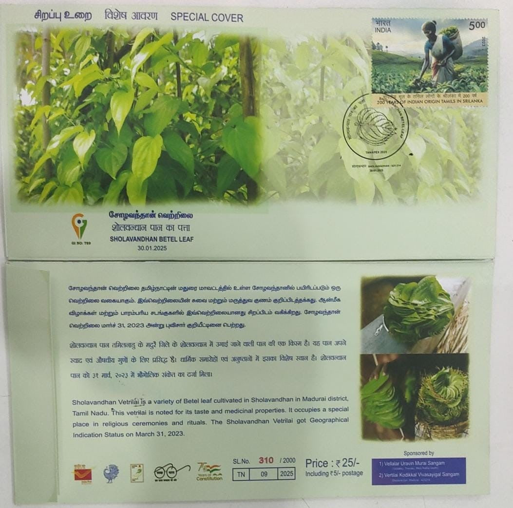 TN GI tag cover on Sholavandhan Beetle 🌿 leaf