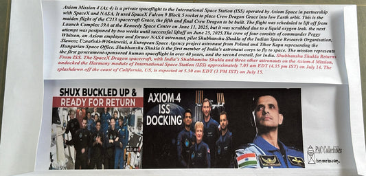 Return of India's 2nd man in space--Group Captain Subhanshu Shukla--special cancellation from MH on private cover
