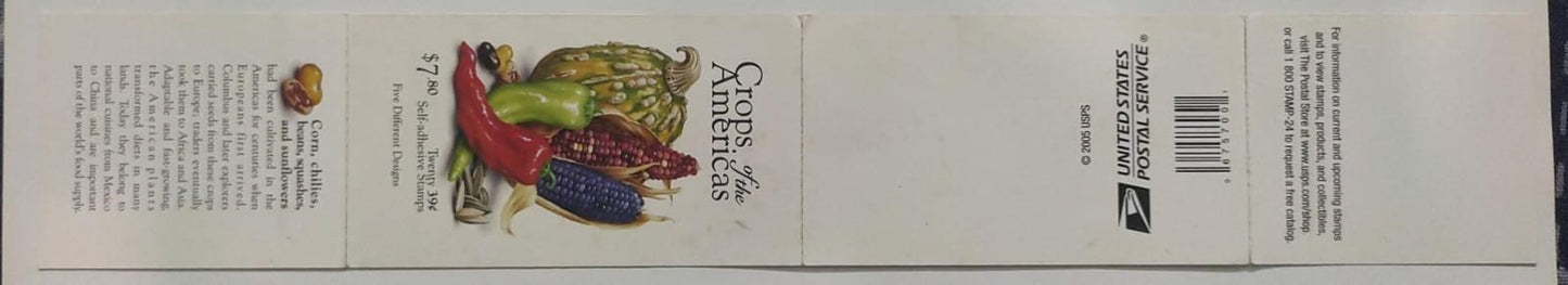 2006- USA rare booklet having 20 self adhesive stamps on crops. (Front and inside images shown)