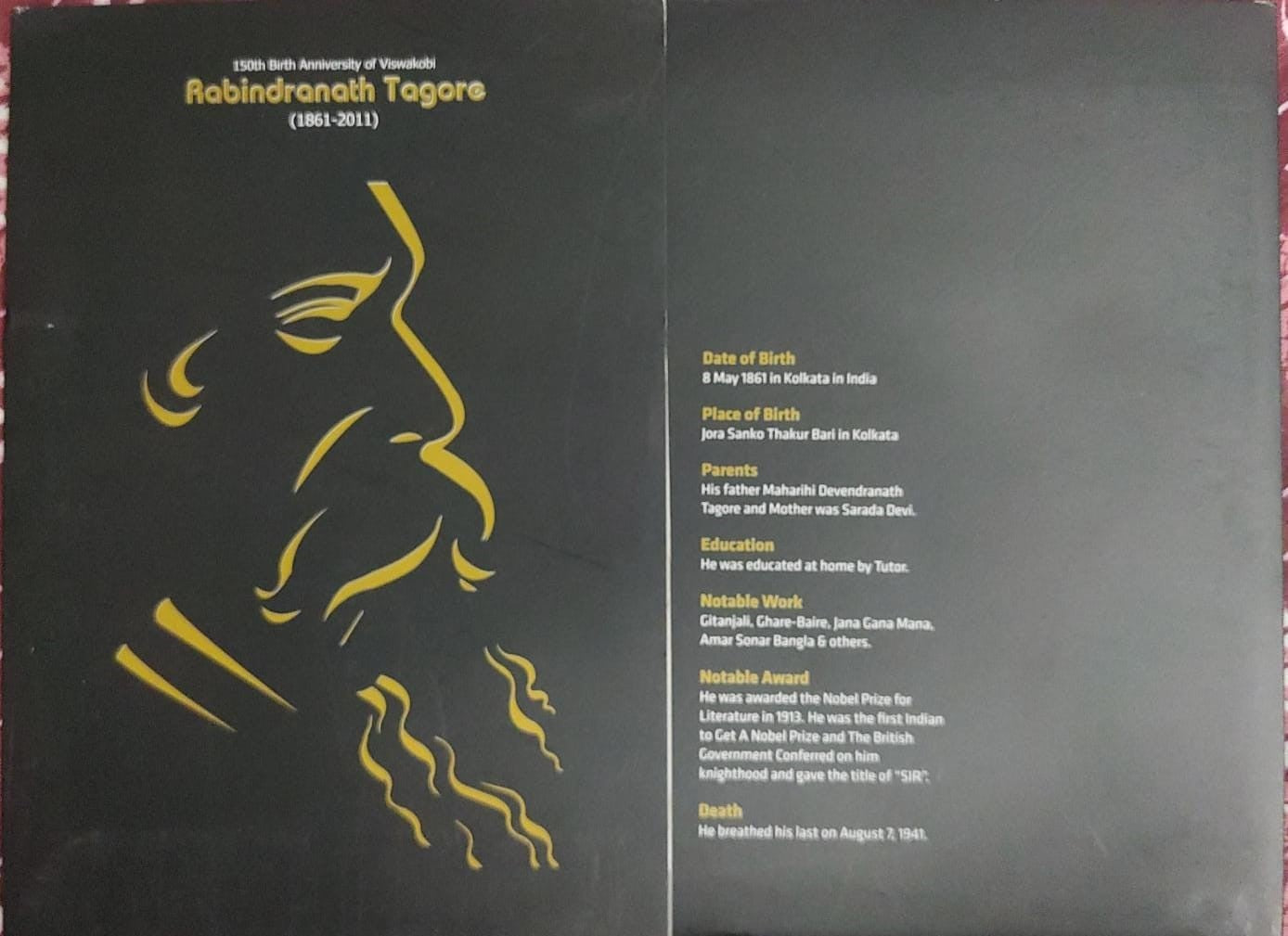 Rabindranath Tagore's 4 commemorative stamps of 2011 issued by Bangladesh