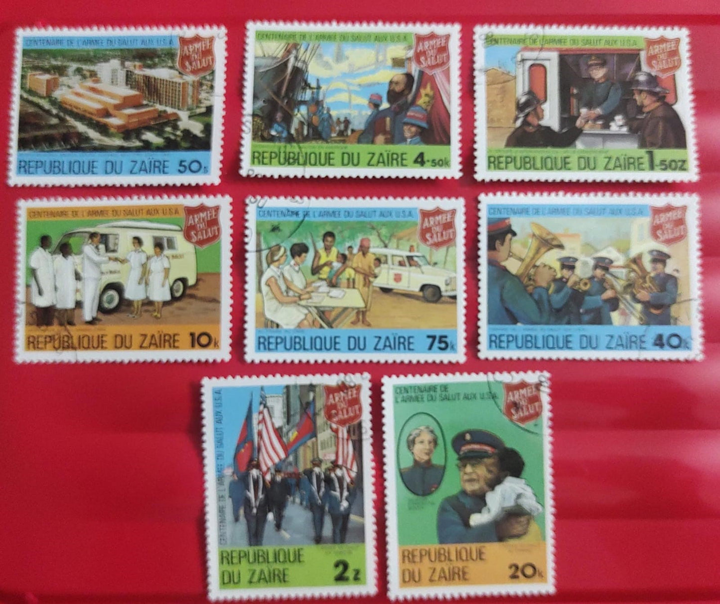 Zaire 8 stamps on their army.