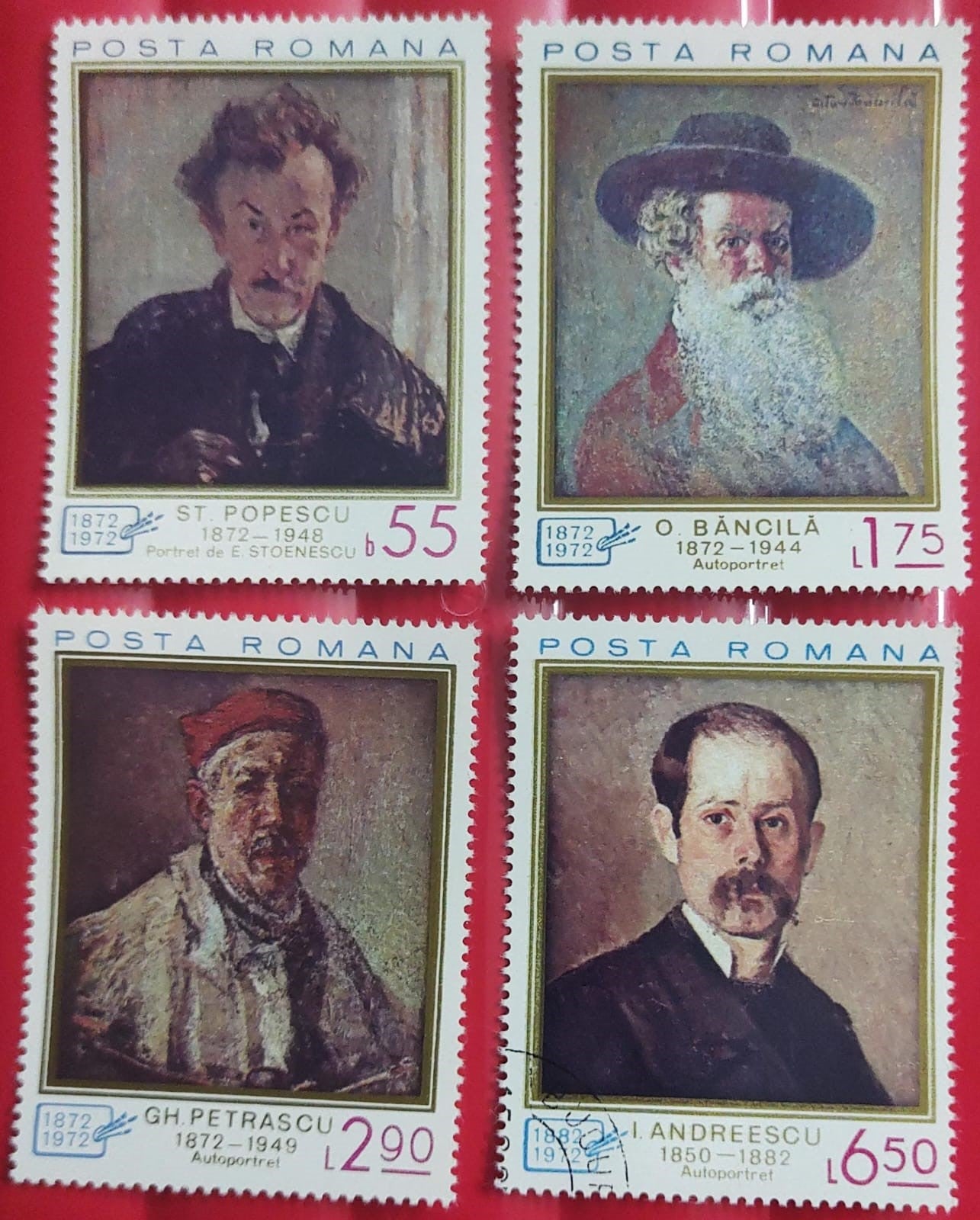 4 large stamps from Romania