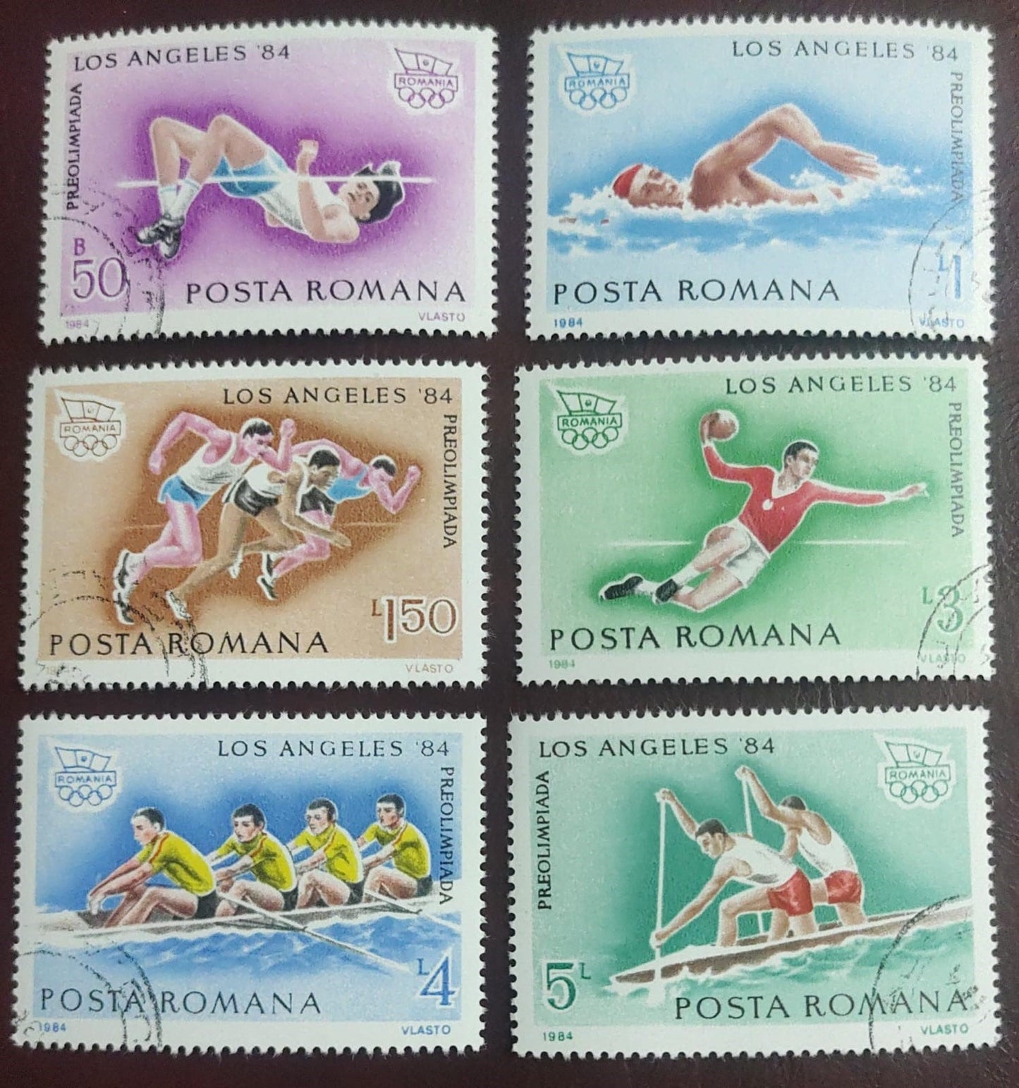 Romania 1984 Beautiful set of 6 cancelled stamps on Olympics