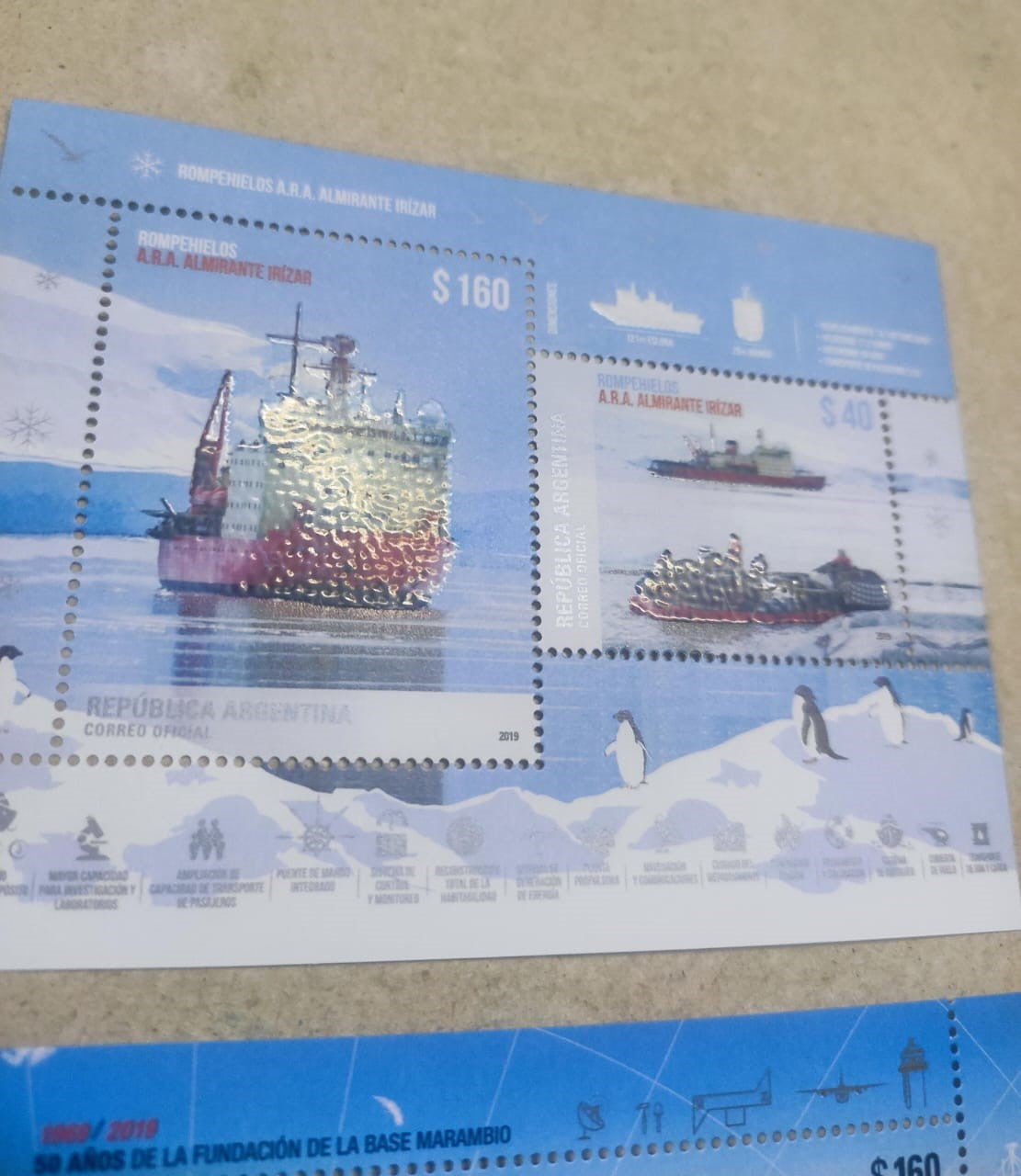 Argentina beautiful 2 different ms with thermography- rock powder affixed