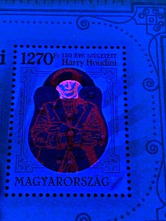 Hungary 2024 150th birth anniversary of Harry Houdini Souvenir sheet with Glow in the Dark Printing under UV