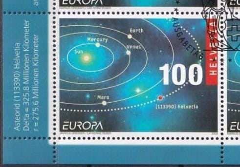 Swiss Glow under UV light stamp. With first day cancellation