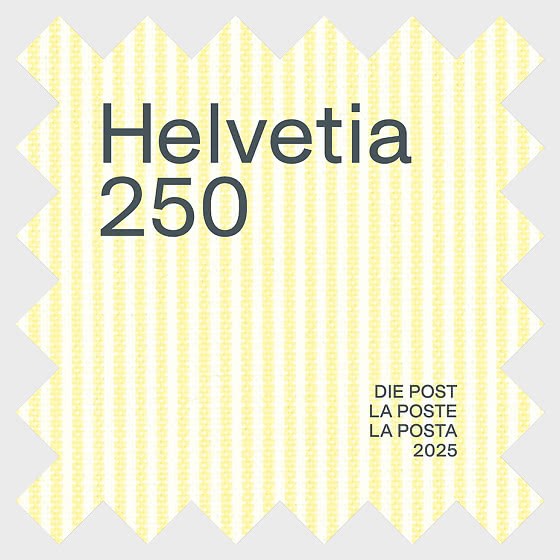 Switzerland -Stamp made from real cloth upcycled from staff's uniform
