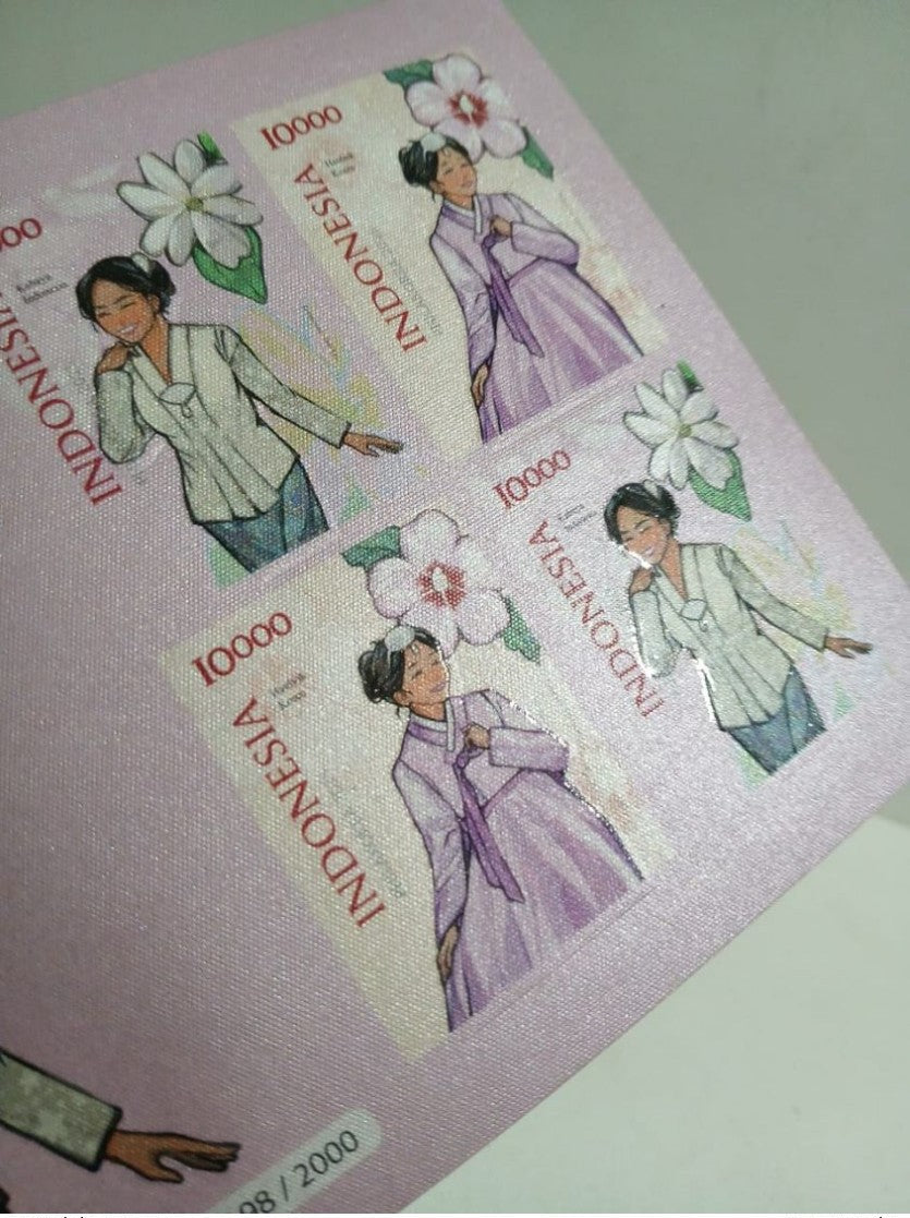 Set of three unusual sheets from Indonesia 2025 Phila Korea 2025 Traditional Dresses Silk Stamps