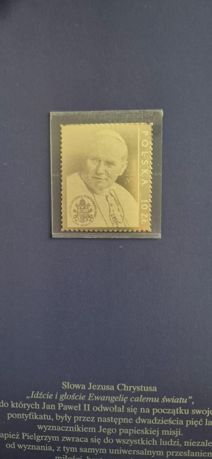 Polaska pure silver stamp on Pope John Paul ii , in a special folder.