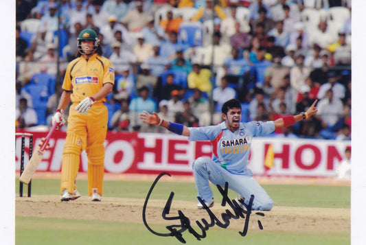 Autograph in Cricketer-Sreesanth in Colour Photo.