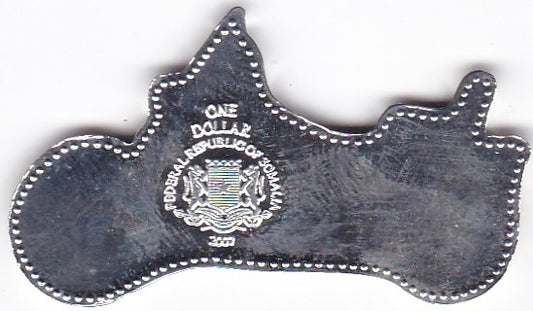 सोमालिया अजीब आकार का असामान्य चांदी का सिक्का-मोटरसाइकिल का आकार