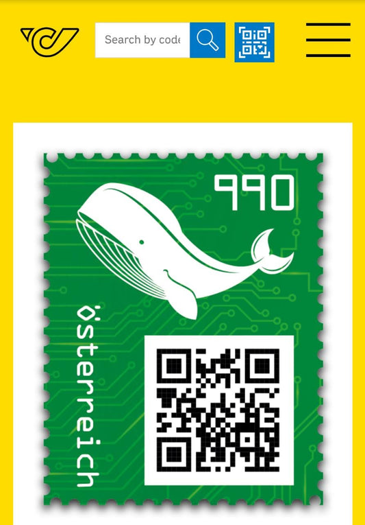 Austria Crypto 3rd issue-Whale-Unusual- Virtual Colors-Blue, Green and Black.