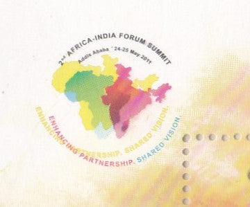 India-2011-2nd Africa -India Forum MS Printing Error-Yellow color shifted to Left
