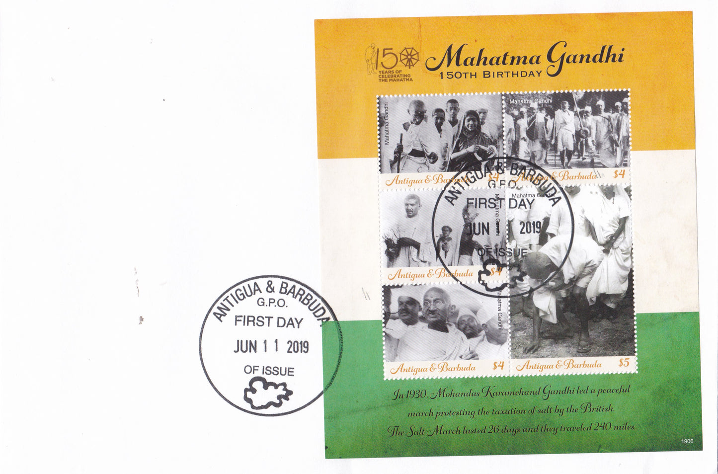 Antigua& Barbuda-150th Birth Anniversary of Mahatma Gandhi FDC