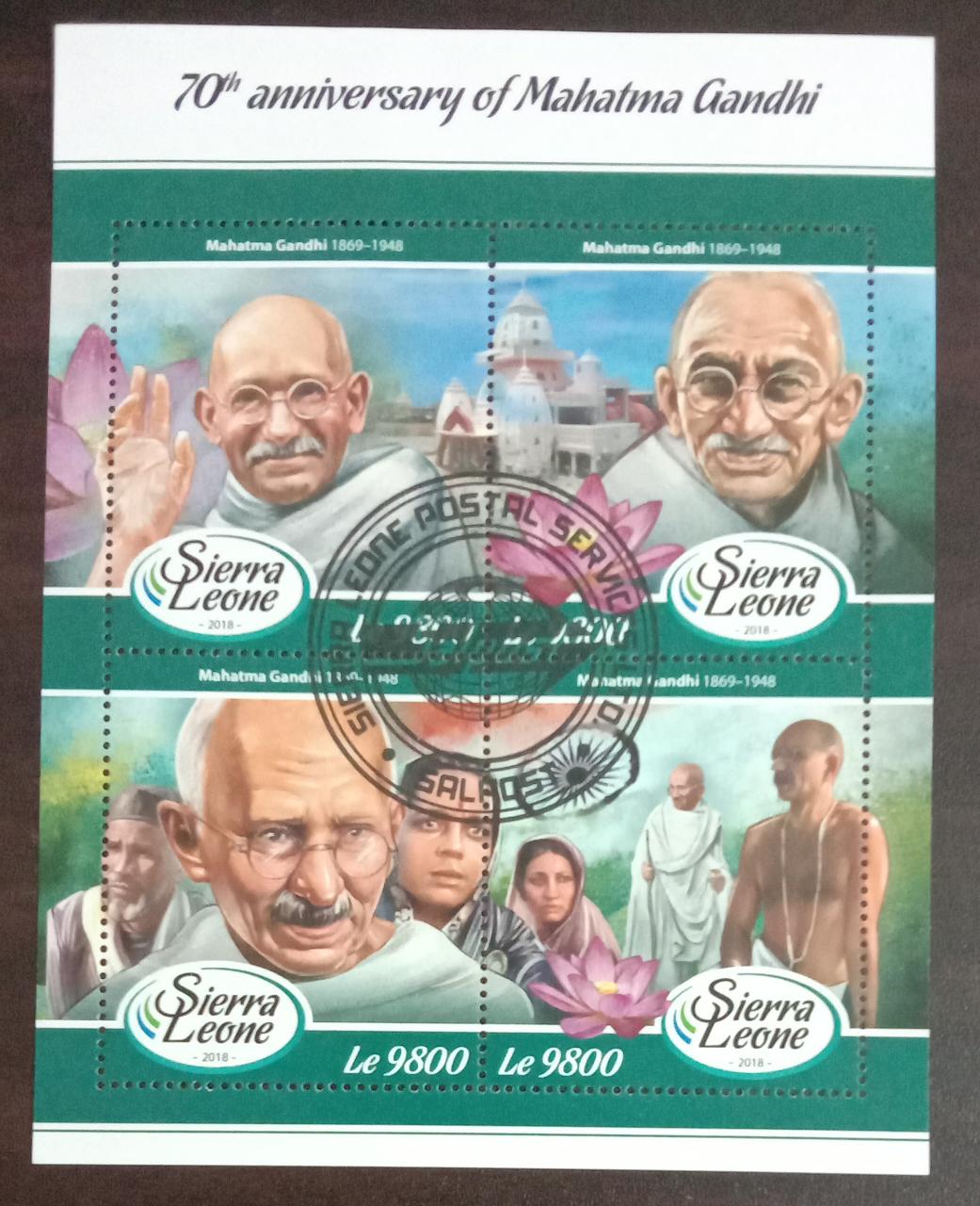 Sierra Leone- 2018 CTO(Cancelled to order) MS on Gandhiji.