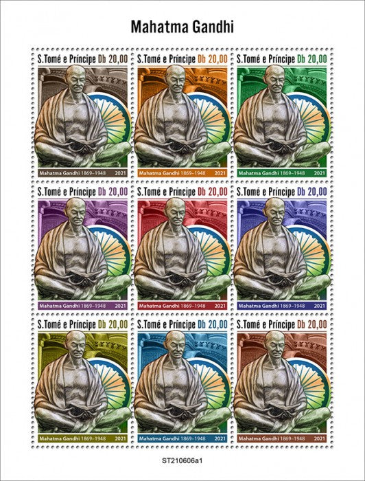 2021 SÃO TOMÉ AND PRÍNCIPE (São Tomé e Príncipe) MAHATMA GANDHI.