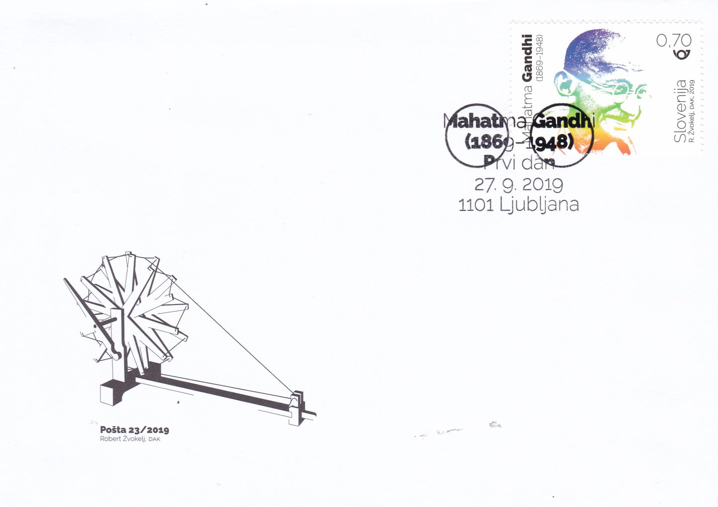 Slovenia Gandhi FDC