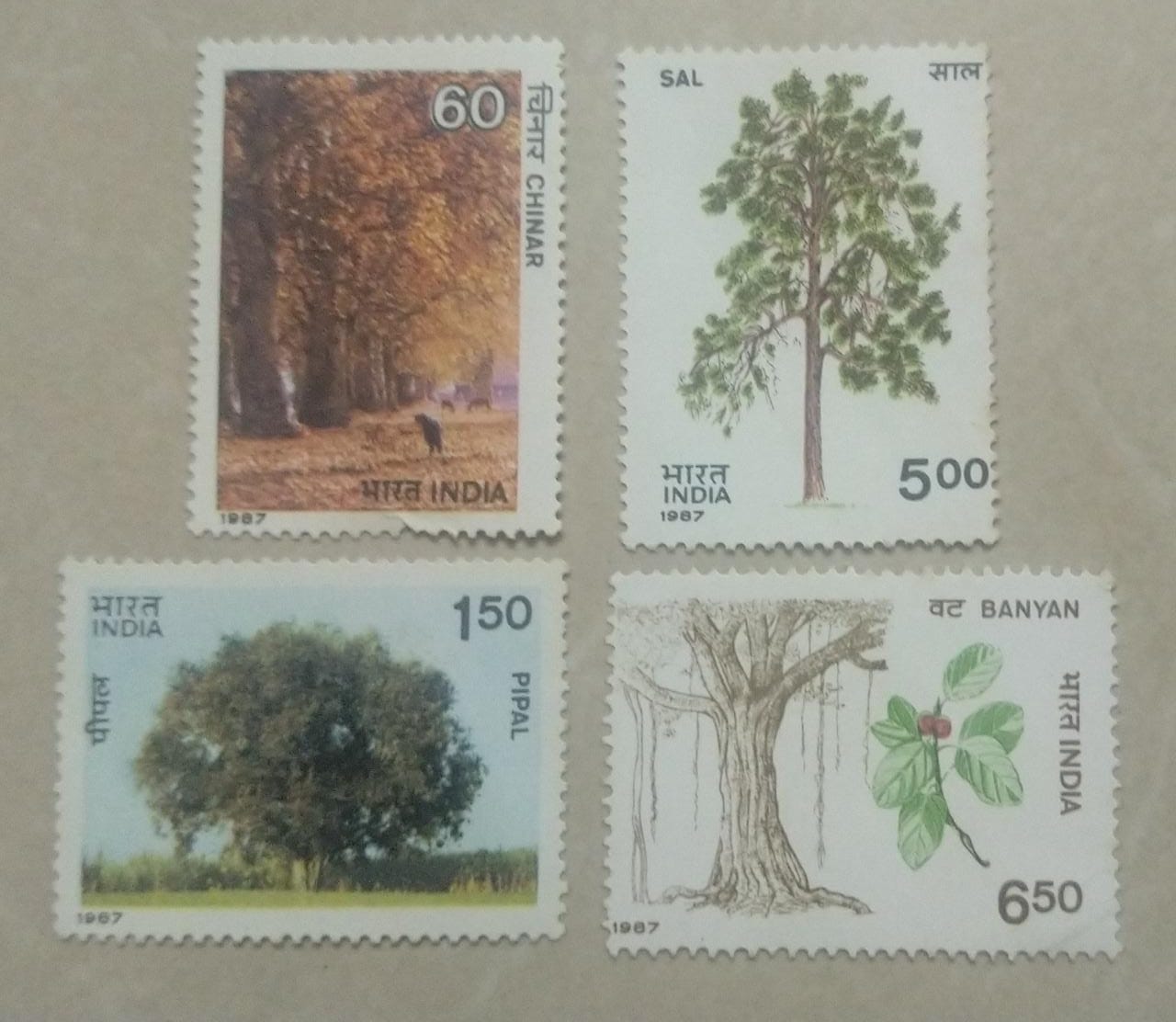 Trees of India 1987 rare set. Mint