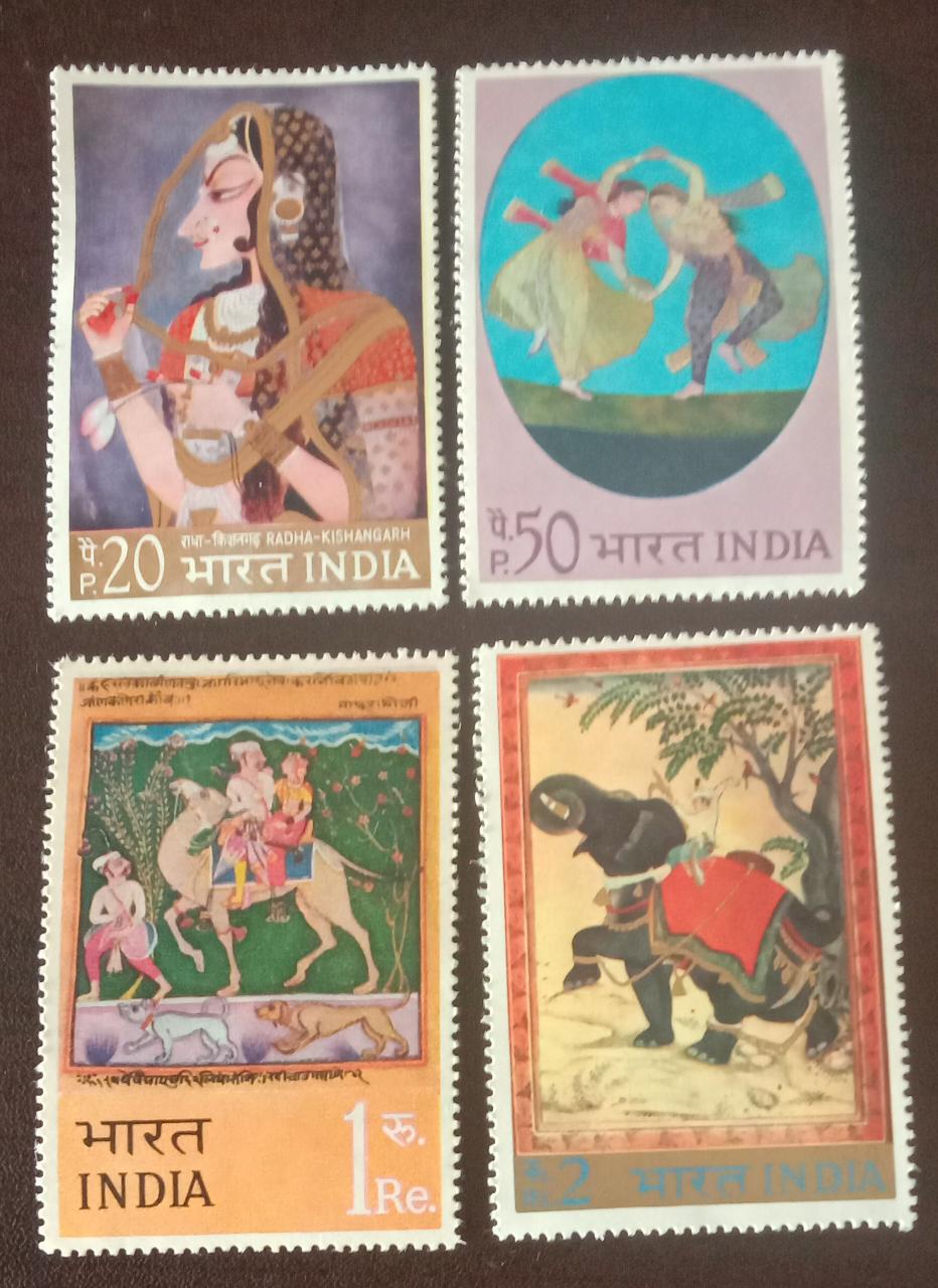 India-Miniature paintings set of 4 MNH 1973