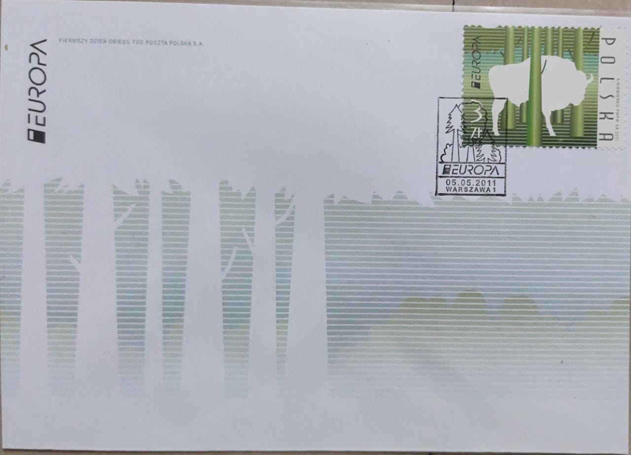 Poland 2011 FDC on trees, forest and animals .