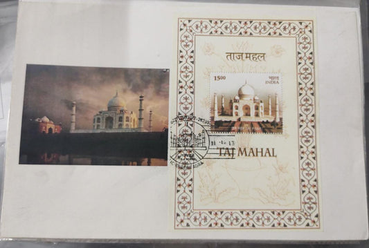 Permanent pictorial cancellation of Agra with relevant Ms on  cover.  With special date cancellation of 11-12-13.