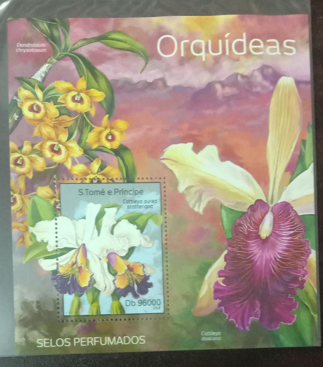 Sao Tome-2014 1V ms with scent of Orchids.
